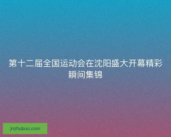 第十二届全国运动会在沈阳盛大开幕精彩瞬间集锦